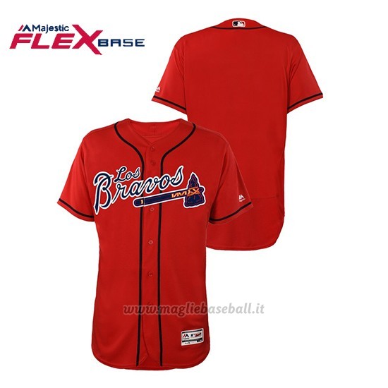 Maglia Baseball Uomo Atlanta Braves Hispanic Heritage Flex Base Rosso